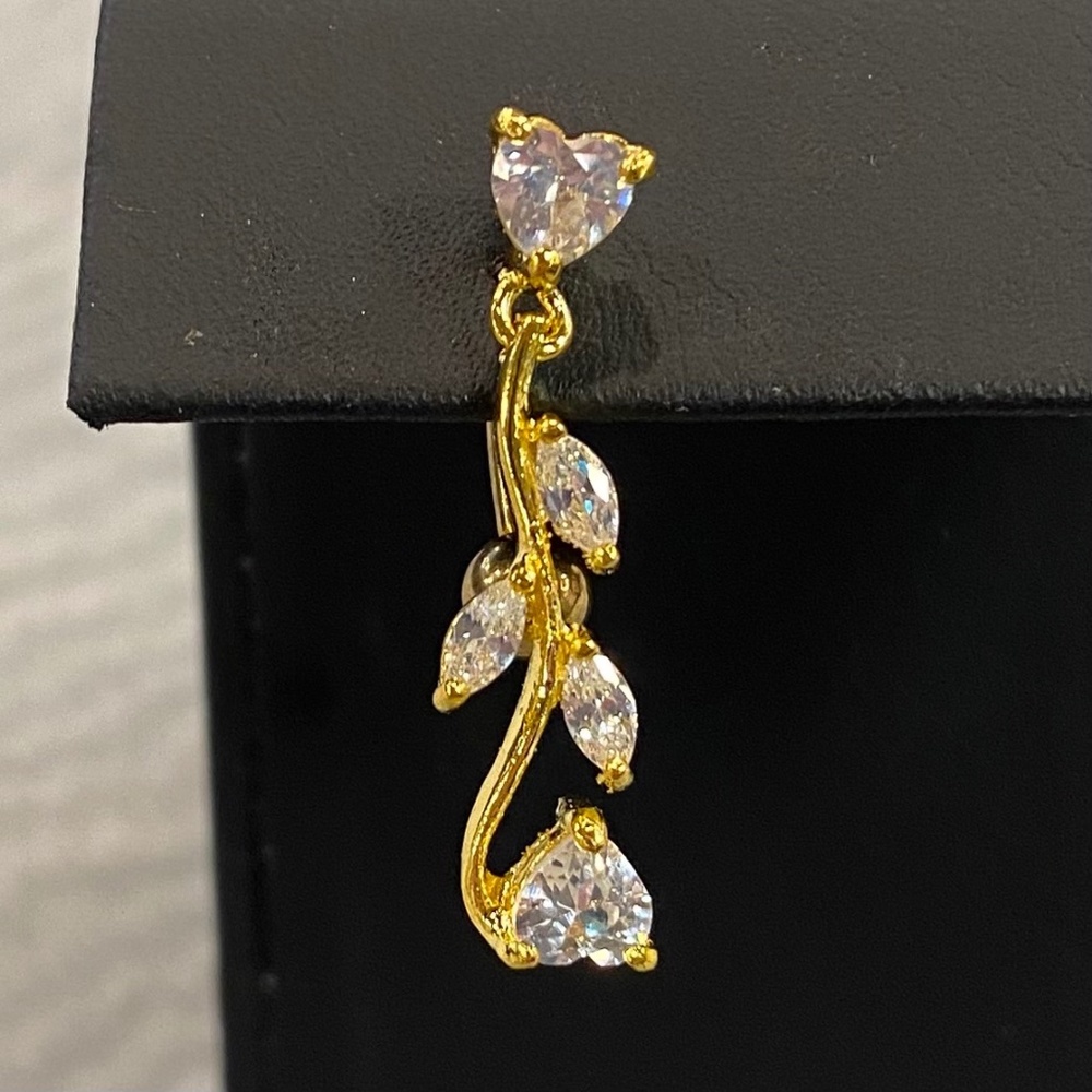 Gold Jeweled Belly Button Ring